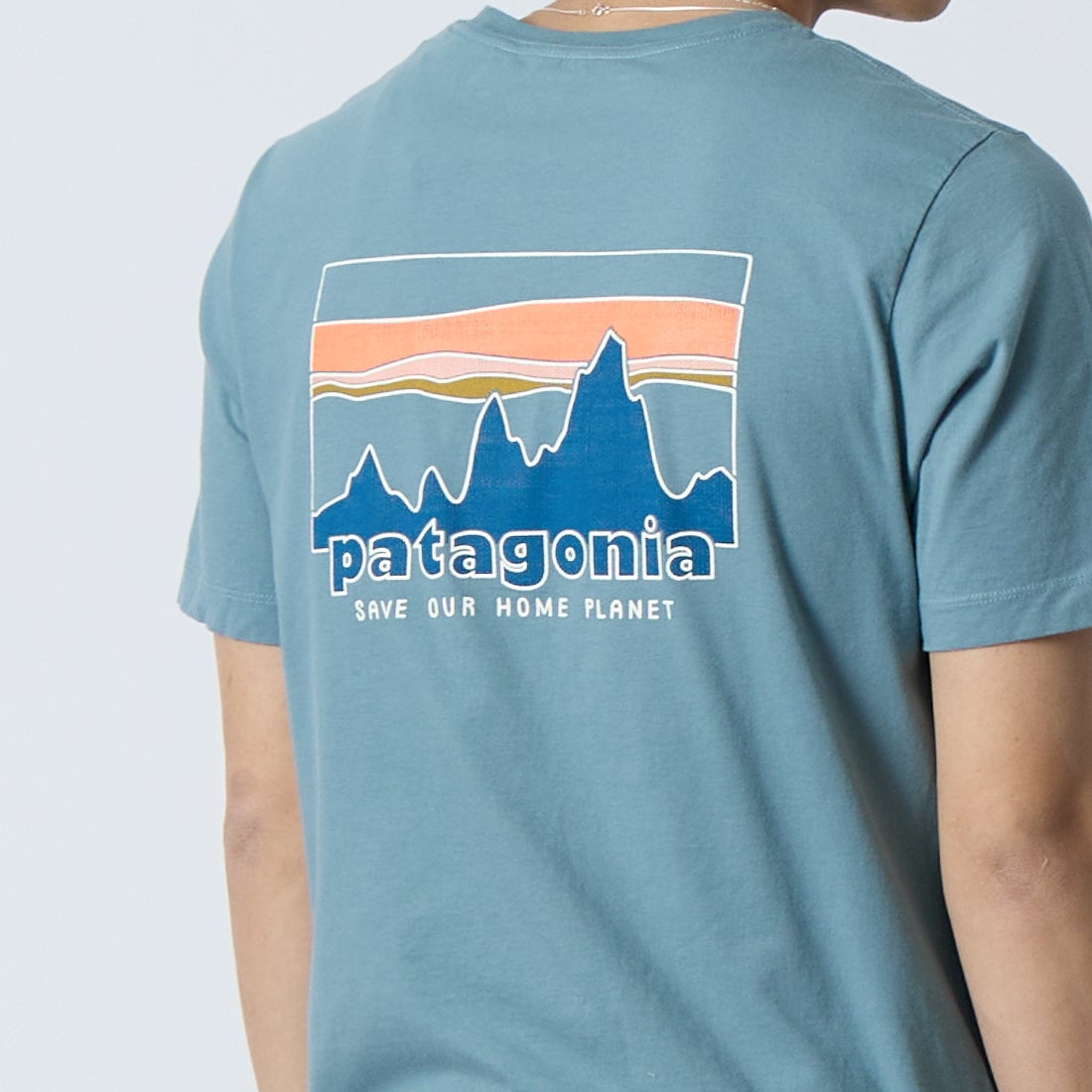 patagonia [パタゴニア] メンズ '73 スカイラインTシャツ [37841] BLSG &&モデル身長：179cm 着用サイズ：S&&