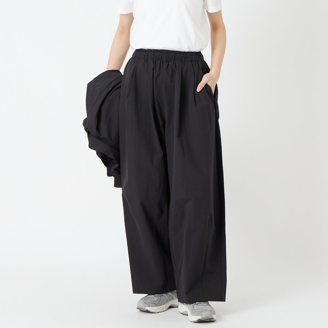 PUMA [プーマ] バルーンパンツ [638054] 01 PUMA BL &&モデル身長：162cm 着用サイズ：S&&