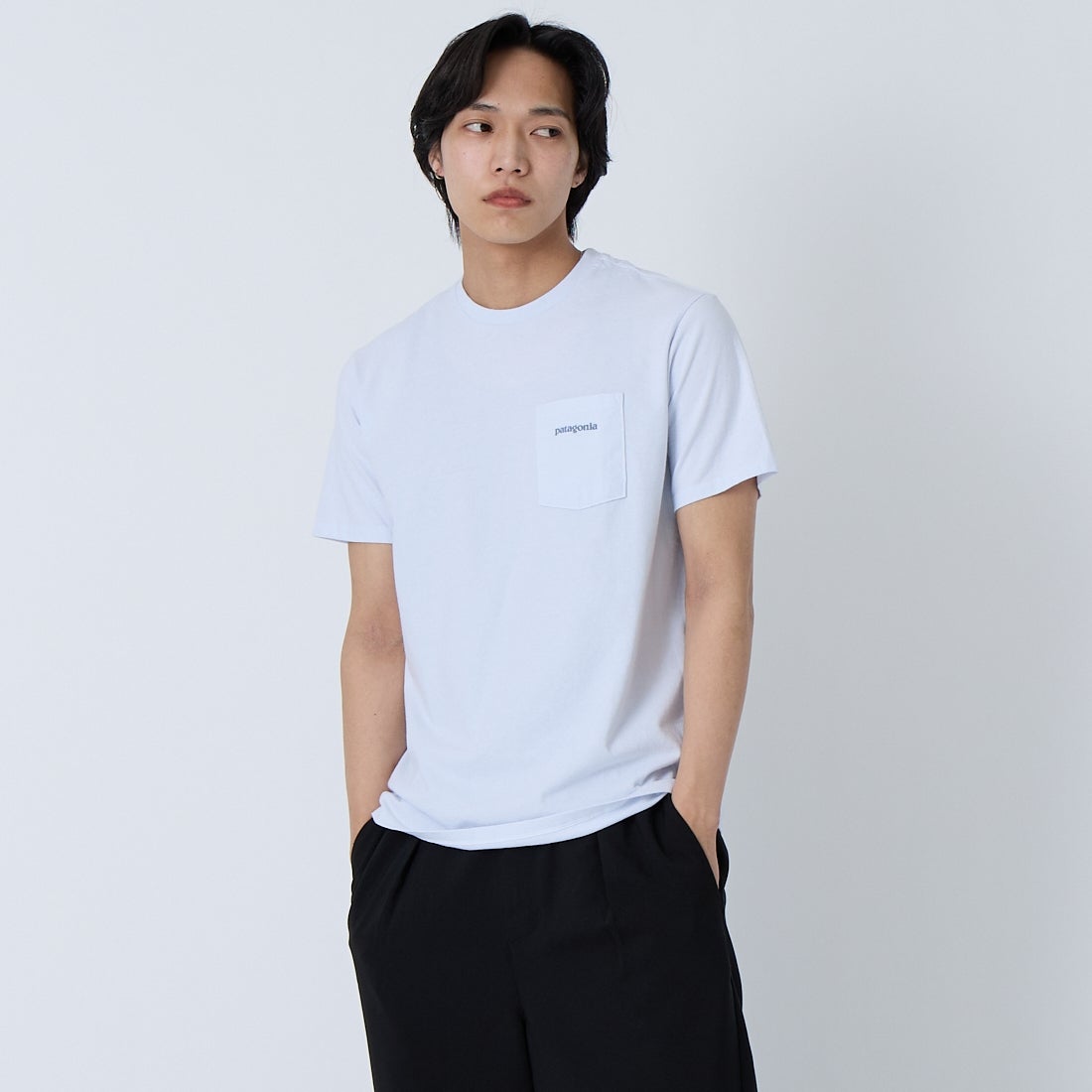 patagonia [パタゴニア] メンズ ボードショーツ ロゴ ポケット レスポンシビリティー [37655] WHI &&モデル身長：179cm 着用サイズ：S&&