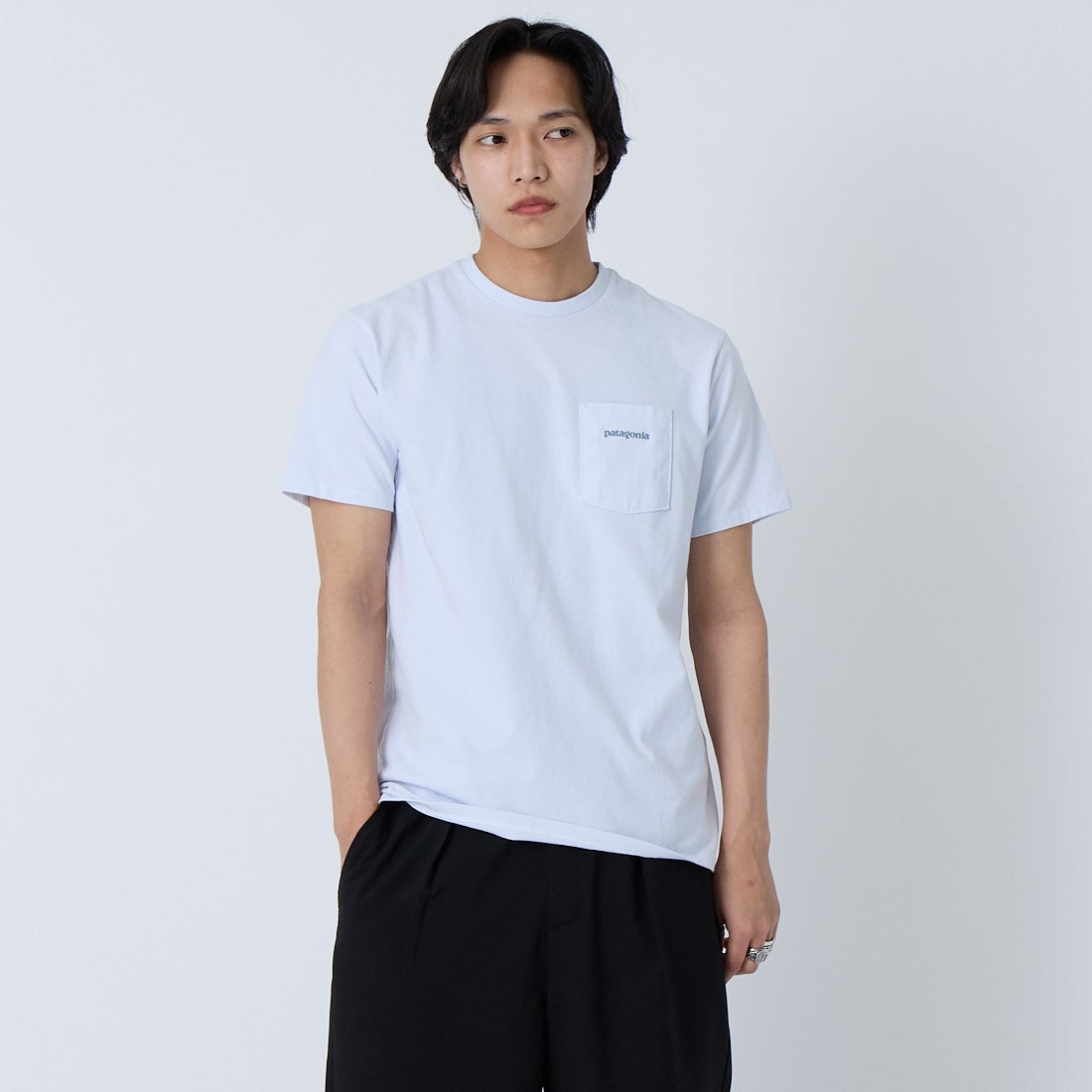 patagonia [パタゴニア] メンズ ボードショーツ ロゴ ポケット レスポンシビリティー [37655] WHI &&モデル身長：179cm 着用サイズ：S&&