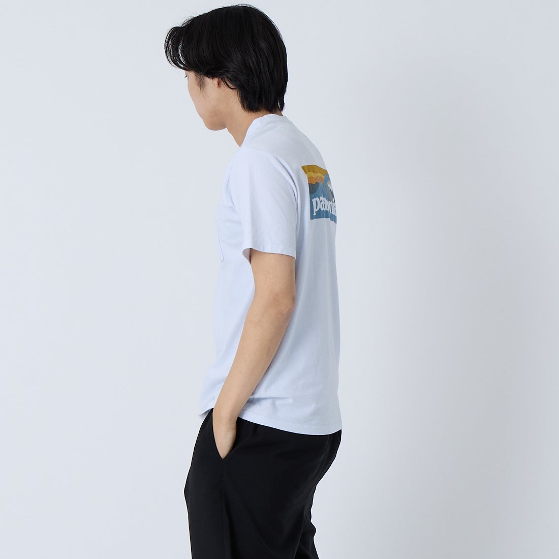 patagonia [パタゴニア] メンズ ボードショーツ ロゴ ポケット レスポンシビリティー [37655] WHI &&モデル身長：179cm 着用サイズ：S&&