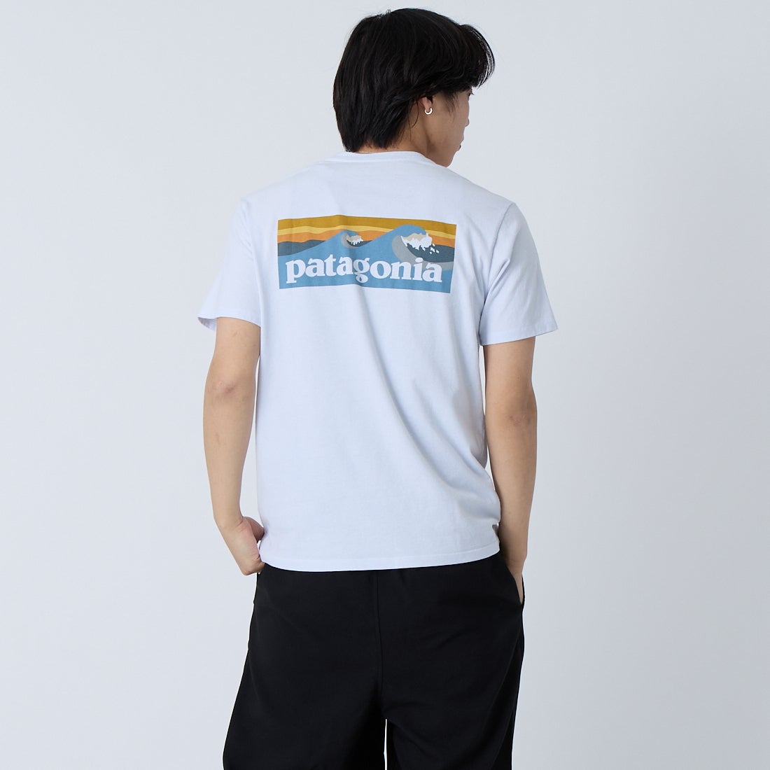 patagonia [パタゴニア] メンズ ボードショーツ ロゴ ポケット レスポンシビリティー [37655] WHI &&モデル身長：179cm 着用サイズ：S&&