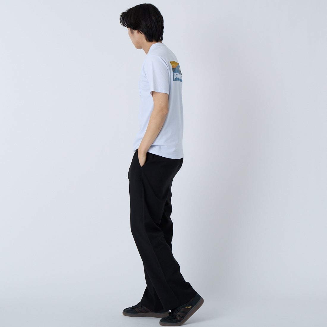 patagonia [パタゴニア] メンズ ボードショーツ ロゴ ポケット レスポンシビリティー [37655] WHI &&モデル身長：179cm 着用サイズ：S&&