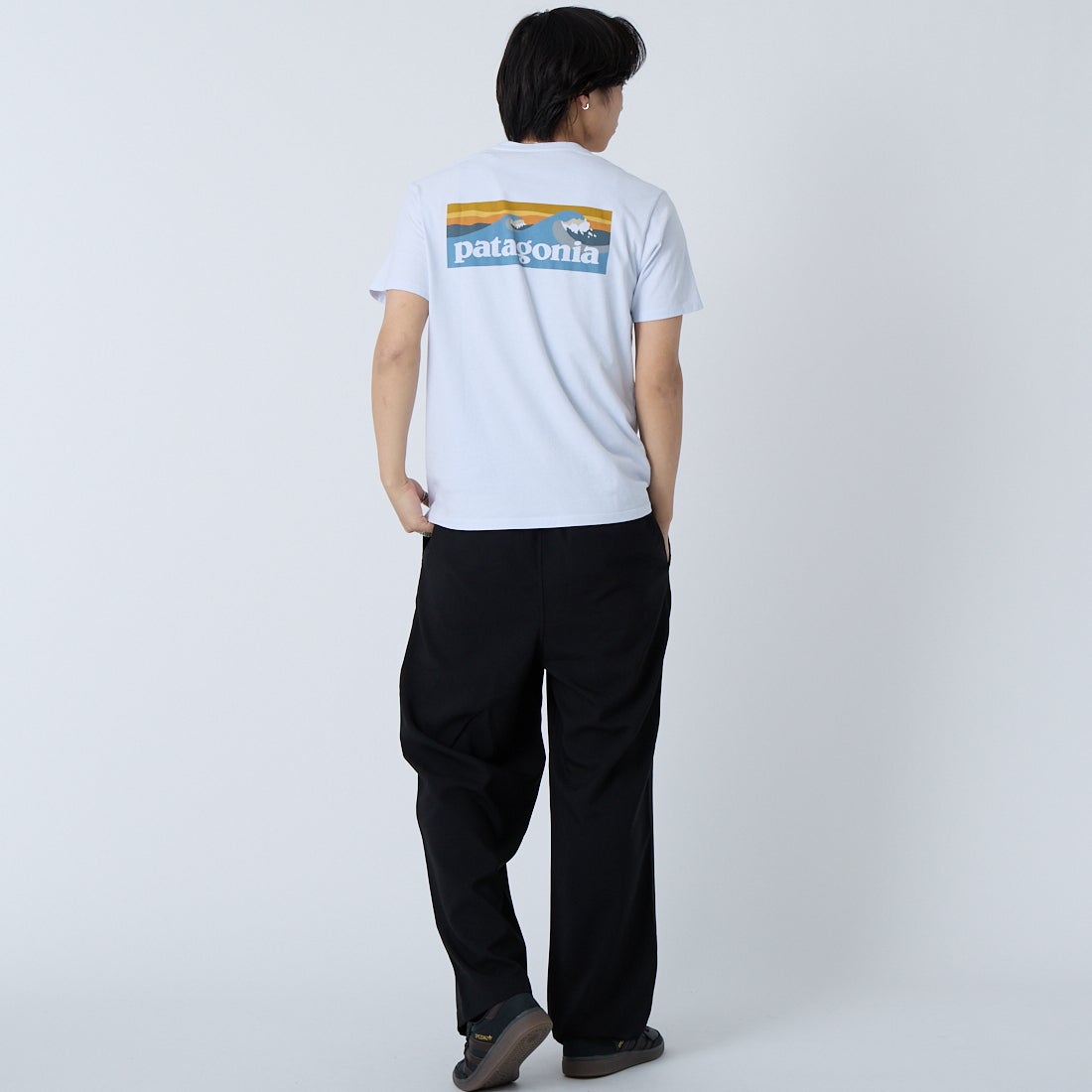 patagonia [パタゴニア] メンズ ボードショーツ ロゴ ポケット レスポンシビリティー [37655] WHI &&モデル身長：179cm 着用サイズ：S&&