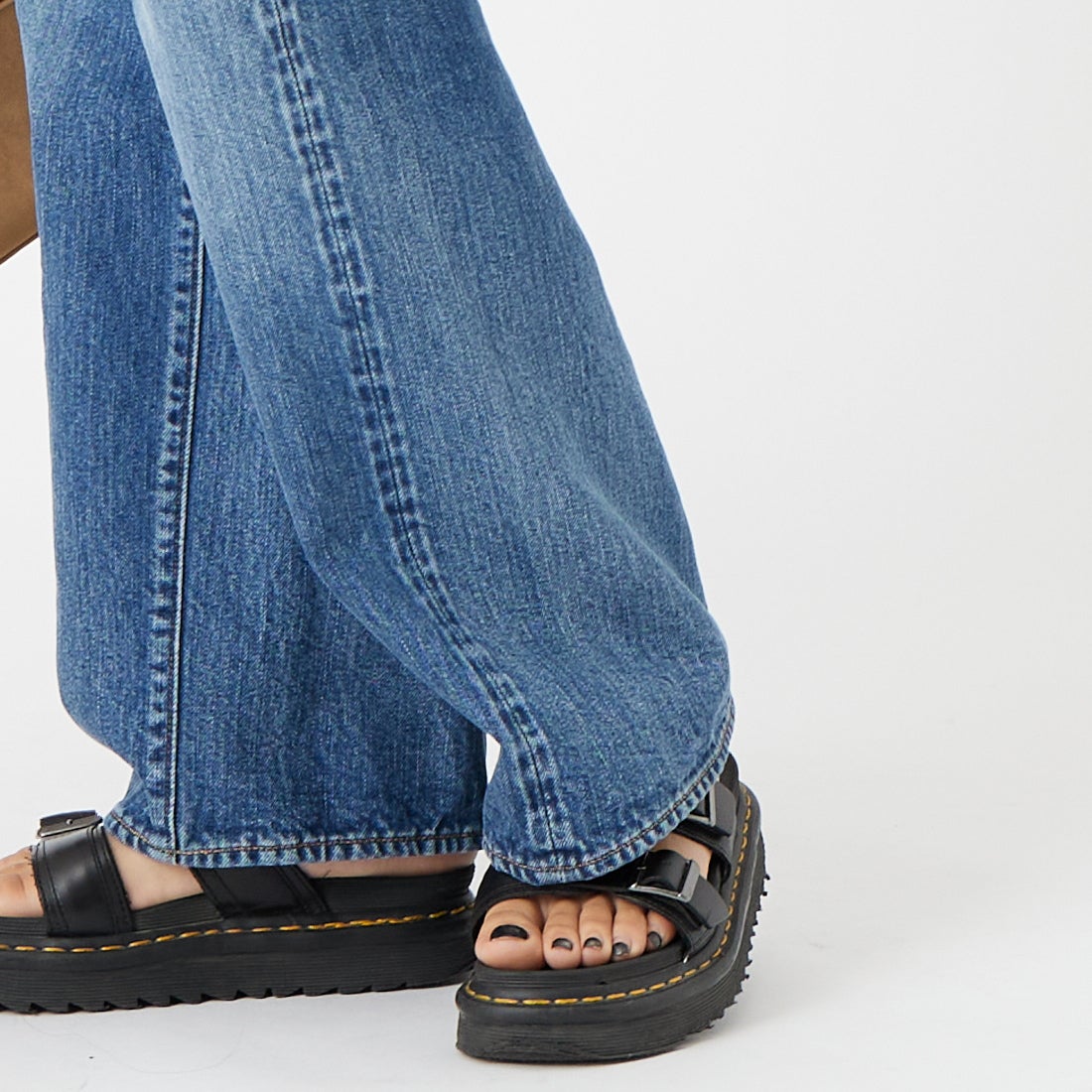 CIOTA [シオタ] ハイライズストレート5ポケットパンツ [PTLM-28HIS-PIMBL] MID BLUE