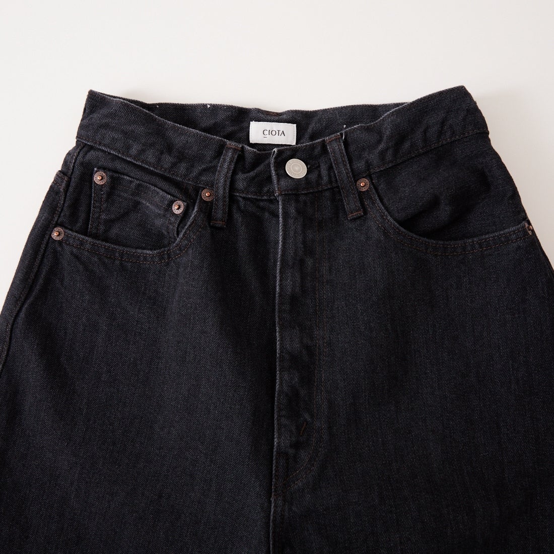 CIOTA [シオタ] ハイライズストレート5ポケットパンツ [PTLM-28HIS-MBK] MID BLACK