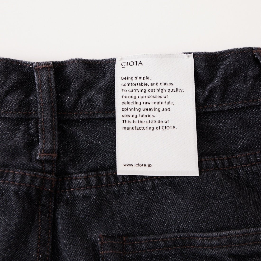 CIOTA [シオタ] ハイライズストレート5ポケットパンツ [PTLM-28HIS-MBK] MID BLACK