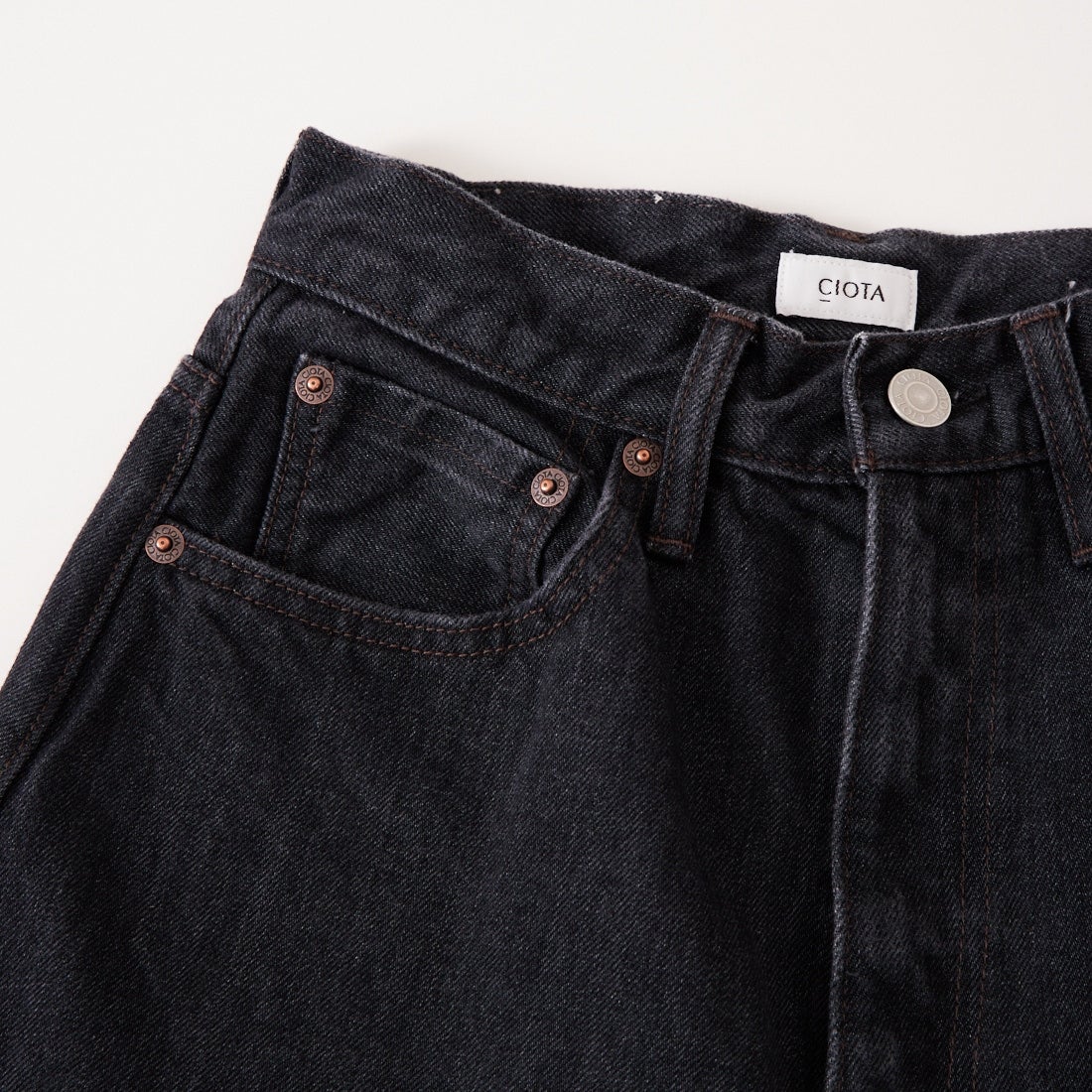 CIOTA [シオタ] ハイライズストレート5ポケットパンツ [PTLM-28HIS-MBK] MID BLACK