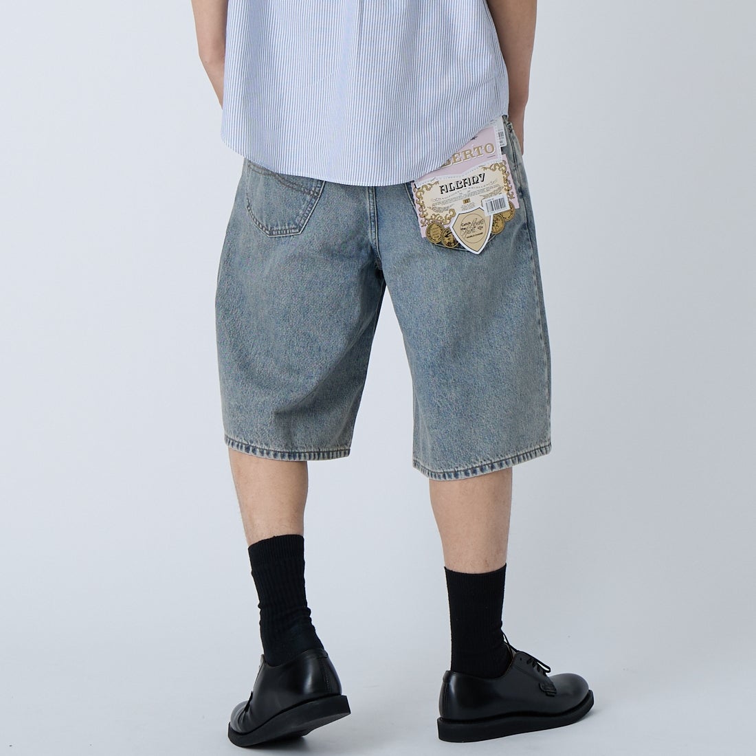 LIBERTO [リベルト] 別注 ALBANY デニムショーツ [FL2509-JF] 90 &&モデル身長：179cm 着用サイズ：M&&