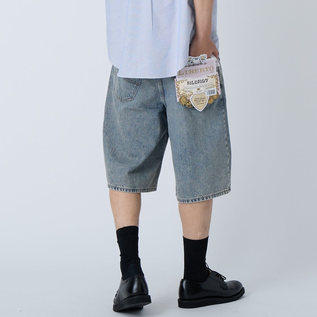 LIBERTO [リベルト] 別注 ALBANY デニムショーツ [FL2509-JF] 90 &&モデル身長：179cm 着用サイズ：M&&