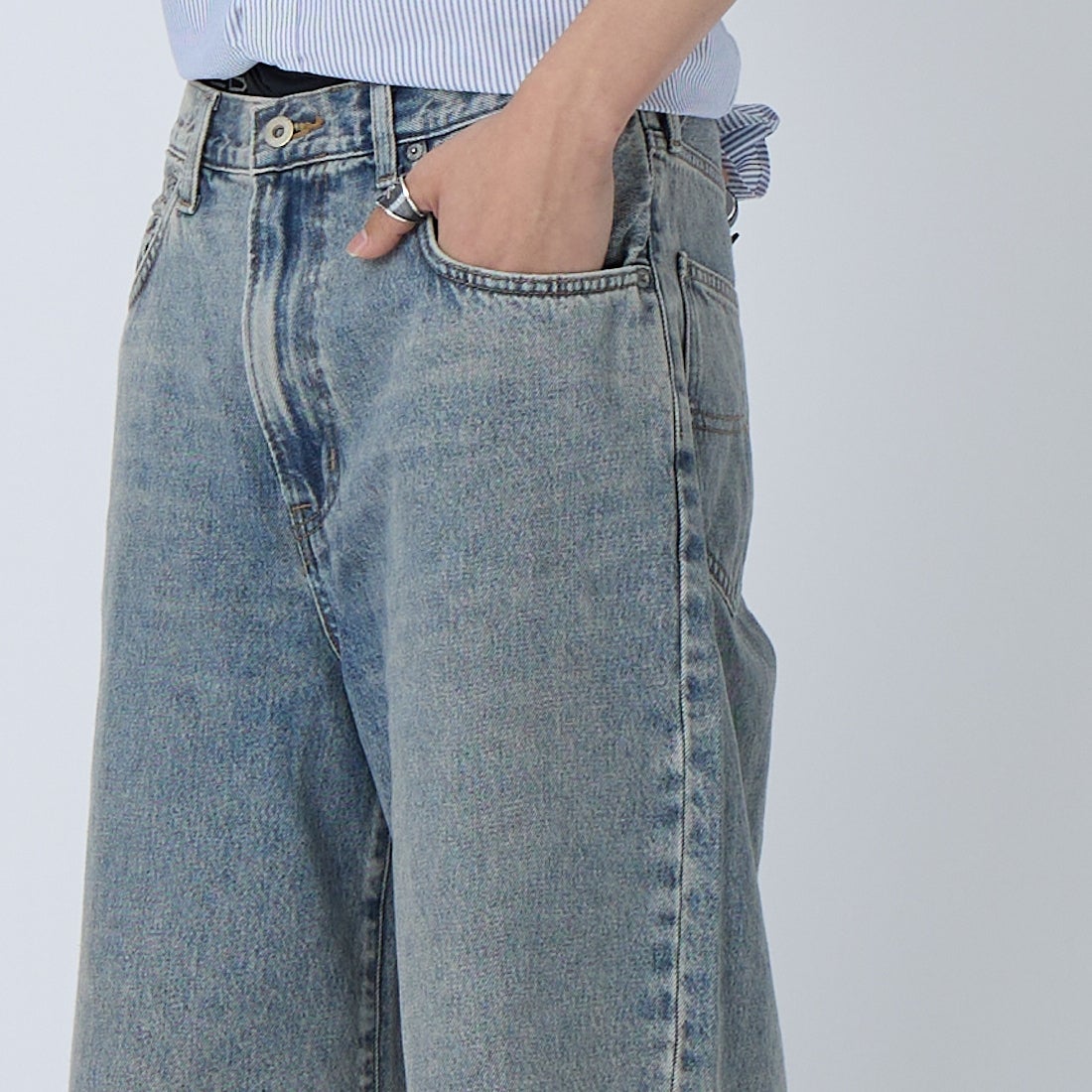 LIBERTO [リベルト] 別注 ALBANY デニムショーツ [FL2509-JF] 90 &&モデル身長：179cm 着用サイズ：M&&