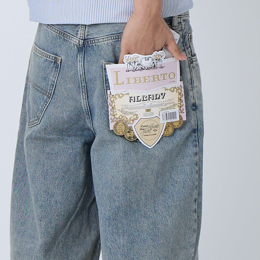 LIBERTO [リベルト] 別注 ALBANY デニムショーツ [FL2509-JF] 90 &&モデル身長：179cm 着用サイズ：M&&