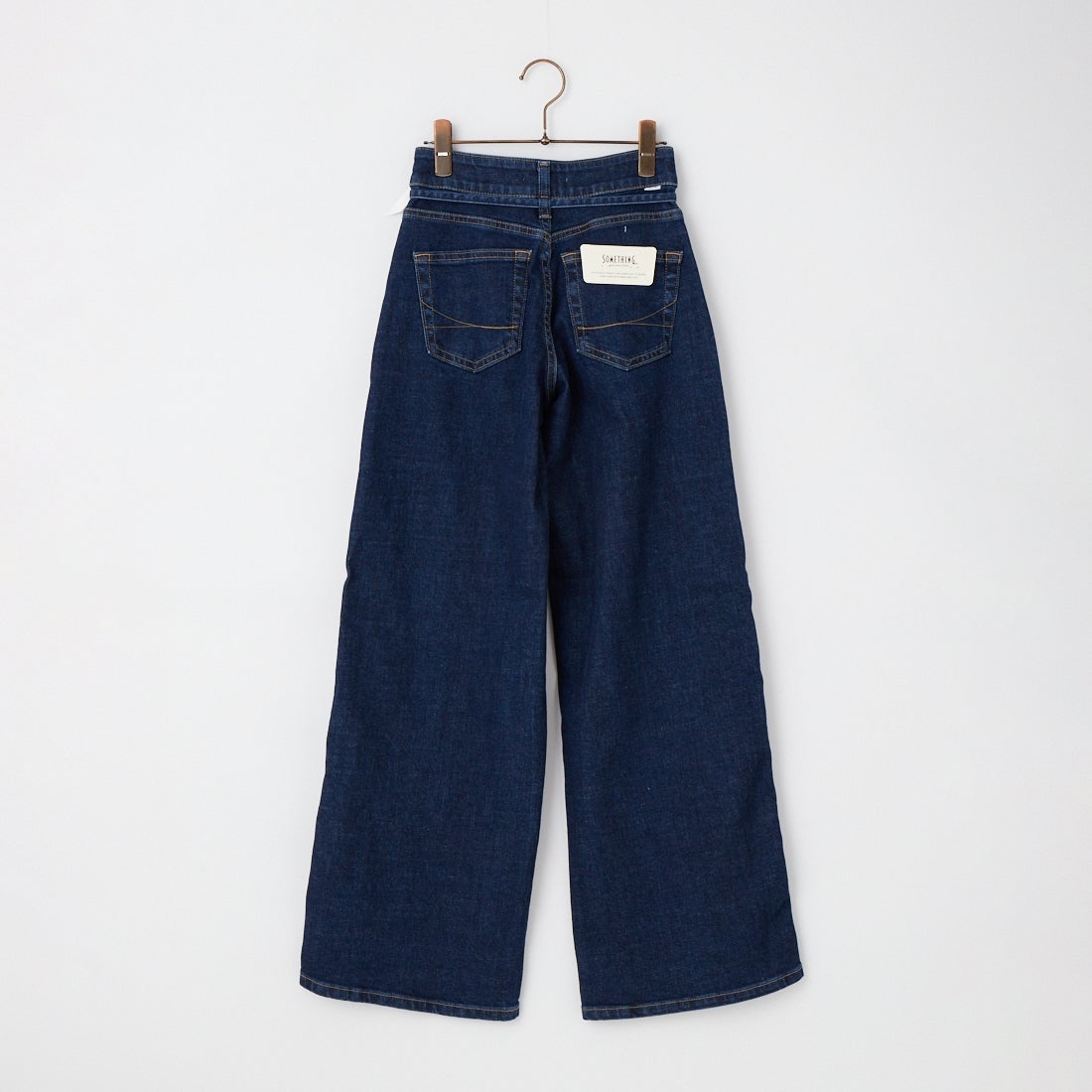 SOMETHING [サムシング] LISA ベルテッドワイドデニムパンツ [SEA585] 92 D.BLUE