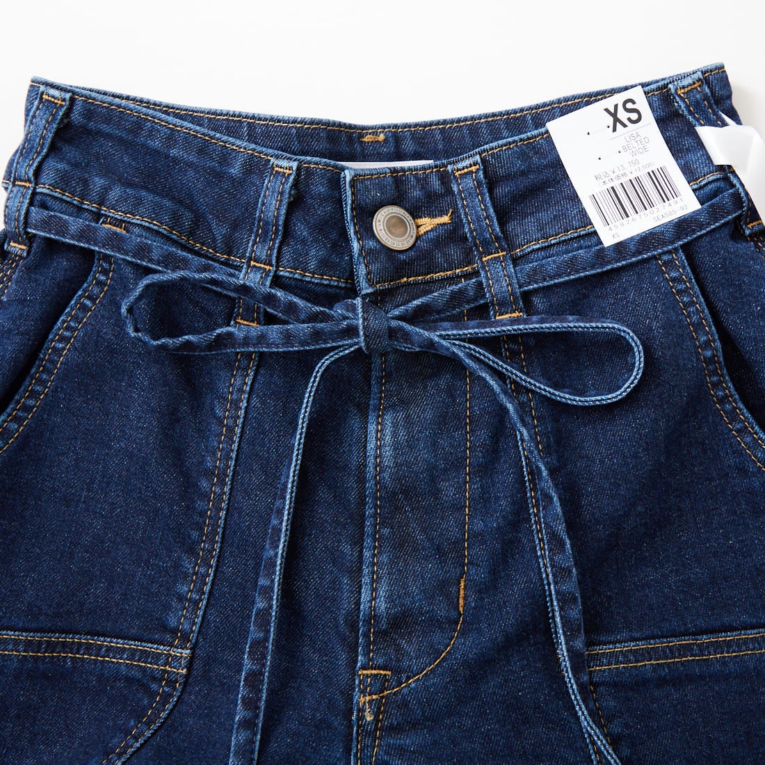 SOMETHING [サムシング] LISA ベルテッドワイドデニムパンツ [SEA585] 92 D.BLUE