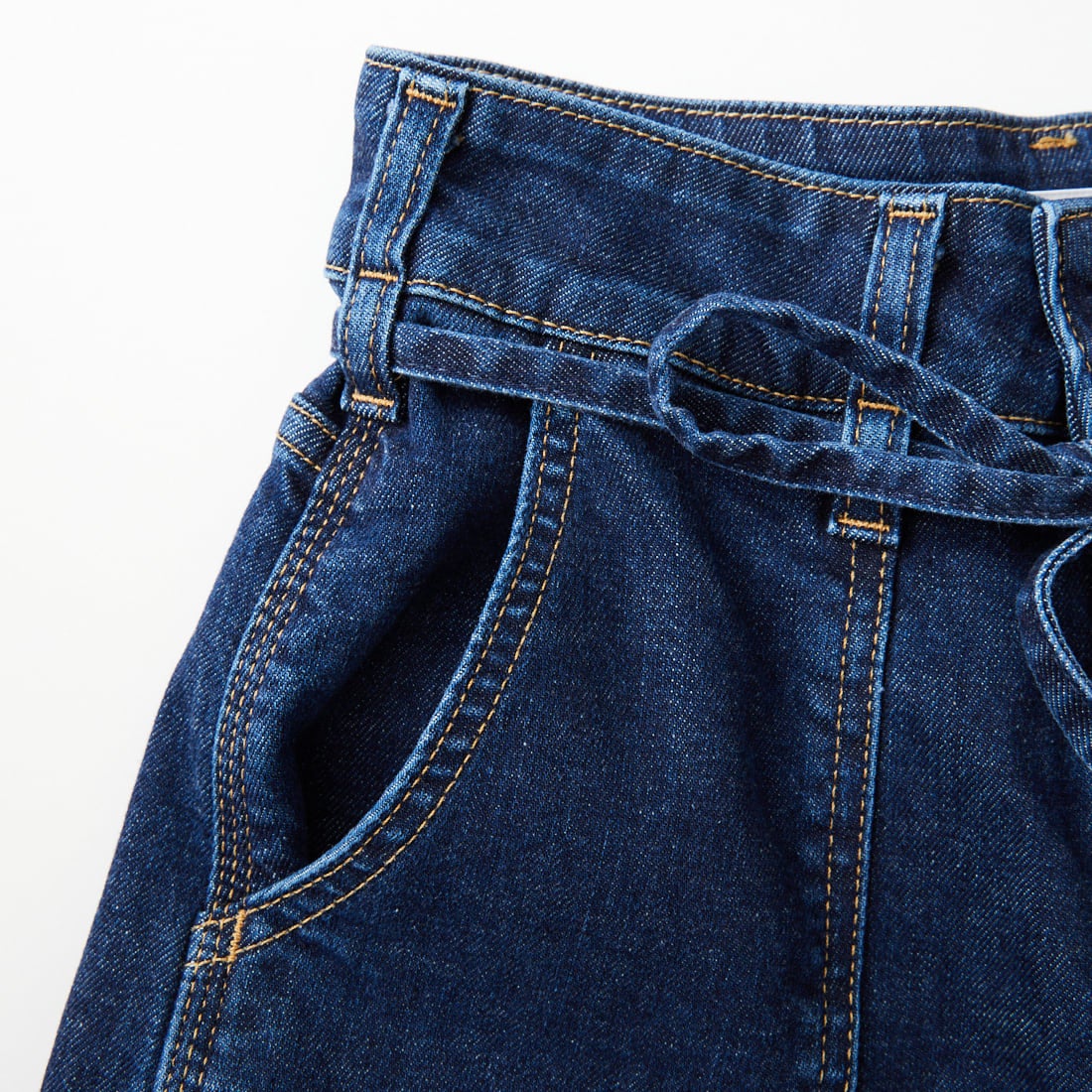 SOMETHING [サムシング] LISA ベルテッドワイドデニムパンツ [SEA585] 92 D.BLUE