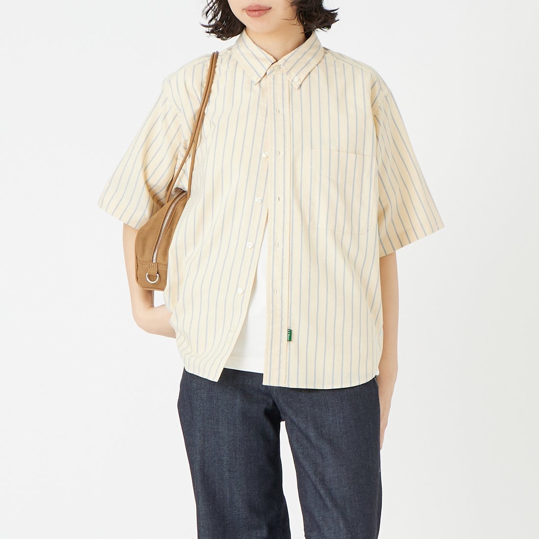 L.L.BEAN [エルエルビーン] オロノ ショートスリーブ シャツ [6275-4133] 93 BUTTER/ &&モデル身長：162cm 着用サイズ：M&&