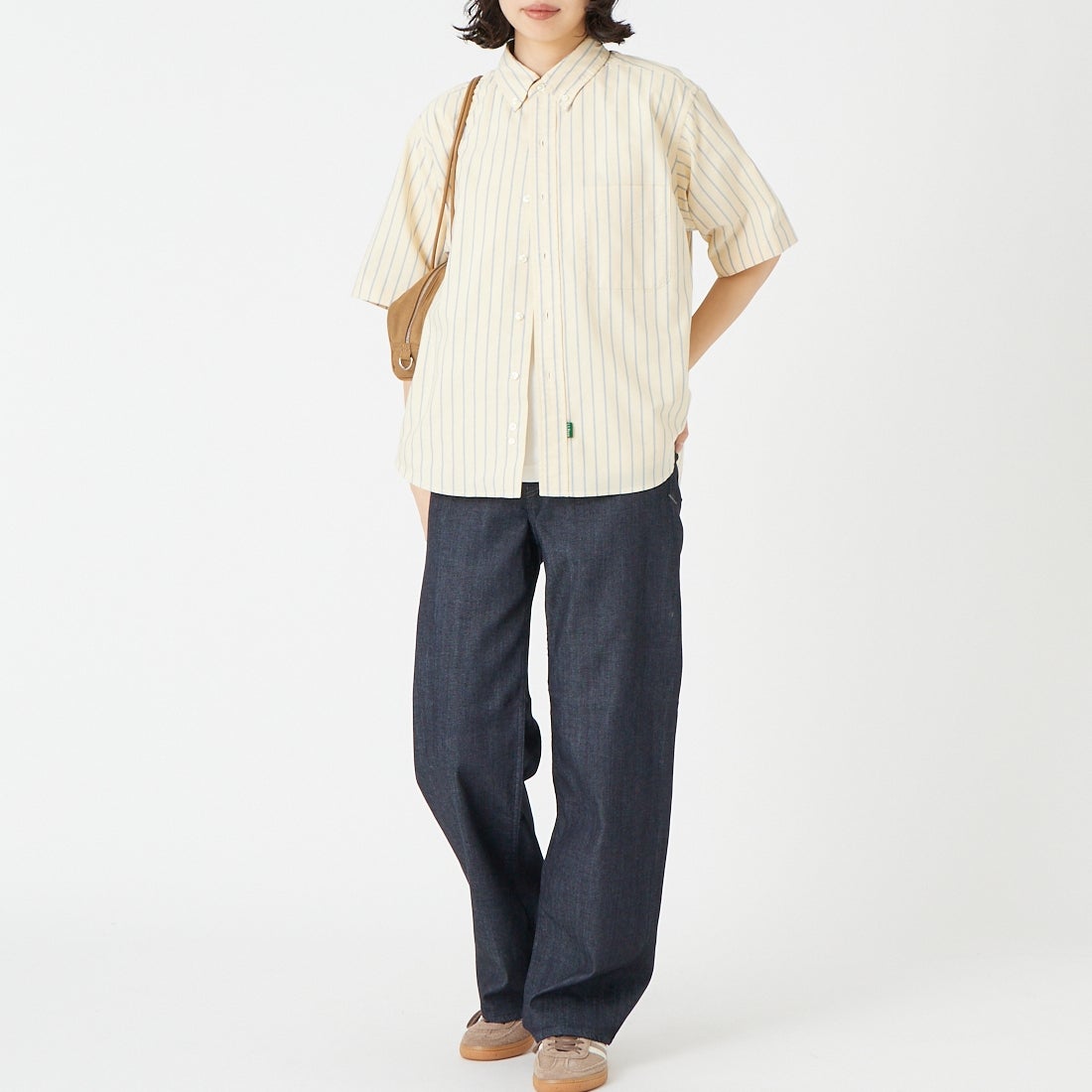 L.L.BEAN [エルエルビーン] オロノ ショートスリーブ シャツ [6275-4133] 93 BUTTER/ &&モデル身長：162cm 着用サイズ：M&&