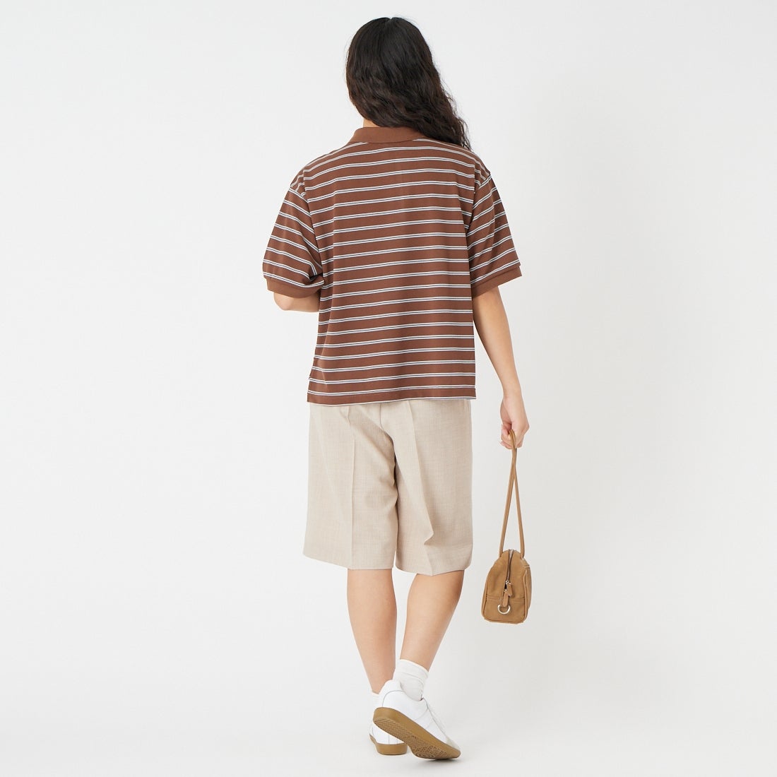 L.L.BEAN [エルエルビーン] トロイ ショートスリーブ ポロシャツ [6275-4138] 93 BRN/SAX &&モデル身長：162cm 着用サイズ：M&&