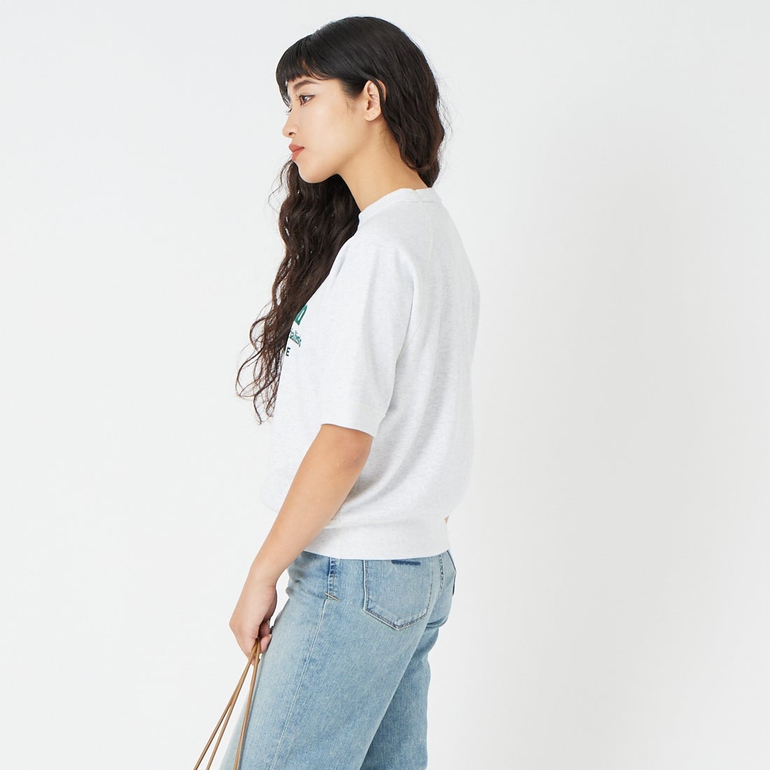 L.L.BEAN [エルエルビーン] ポーテージ ショートスリーブ スウェットシャツ [6275-4134] 19 BIRCH &&モデル身長：162cm 着用サイズ：M&&