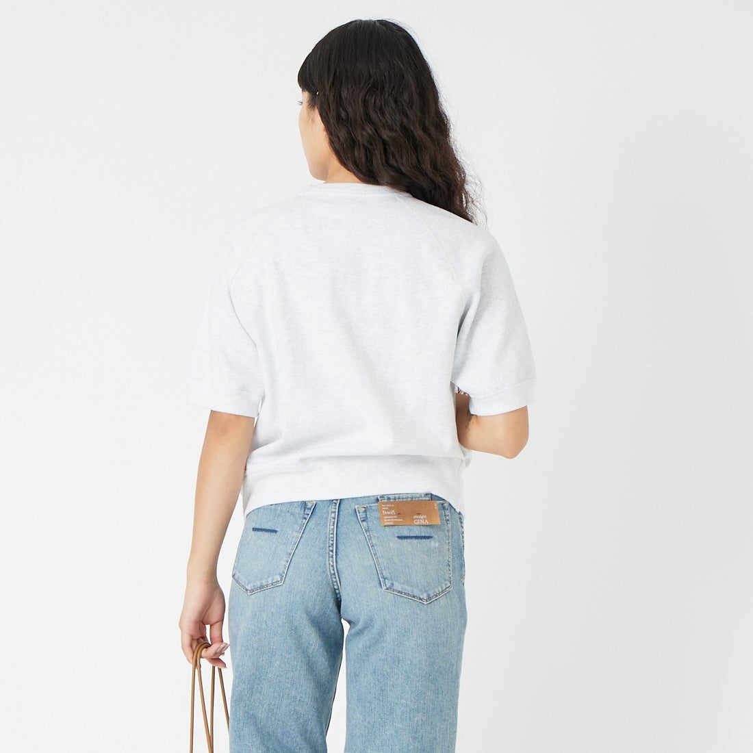 L.L.BEAN [エルエルビーン] ポーテージ ショートスリーブ スウェットシャツ [6275-4134] 19 BIRCH &&モデル身長：162cm 着用サイズ：M&&