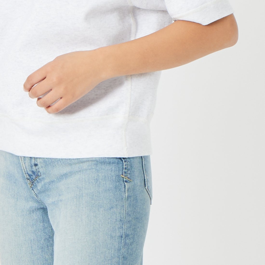 L.L.BEAN [エルエルビーン] ポーテージ ショートスリーブ スウェットシャツ [6275-4134] 19 BIRCH &&モデル身長：162cm 着用サイズ：M&&