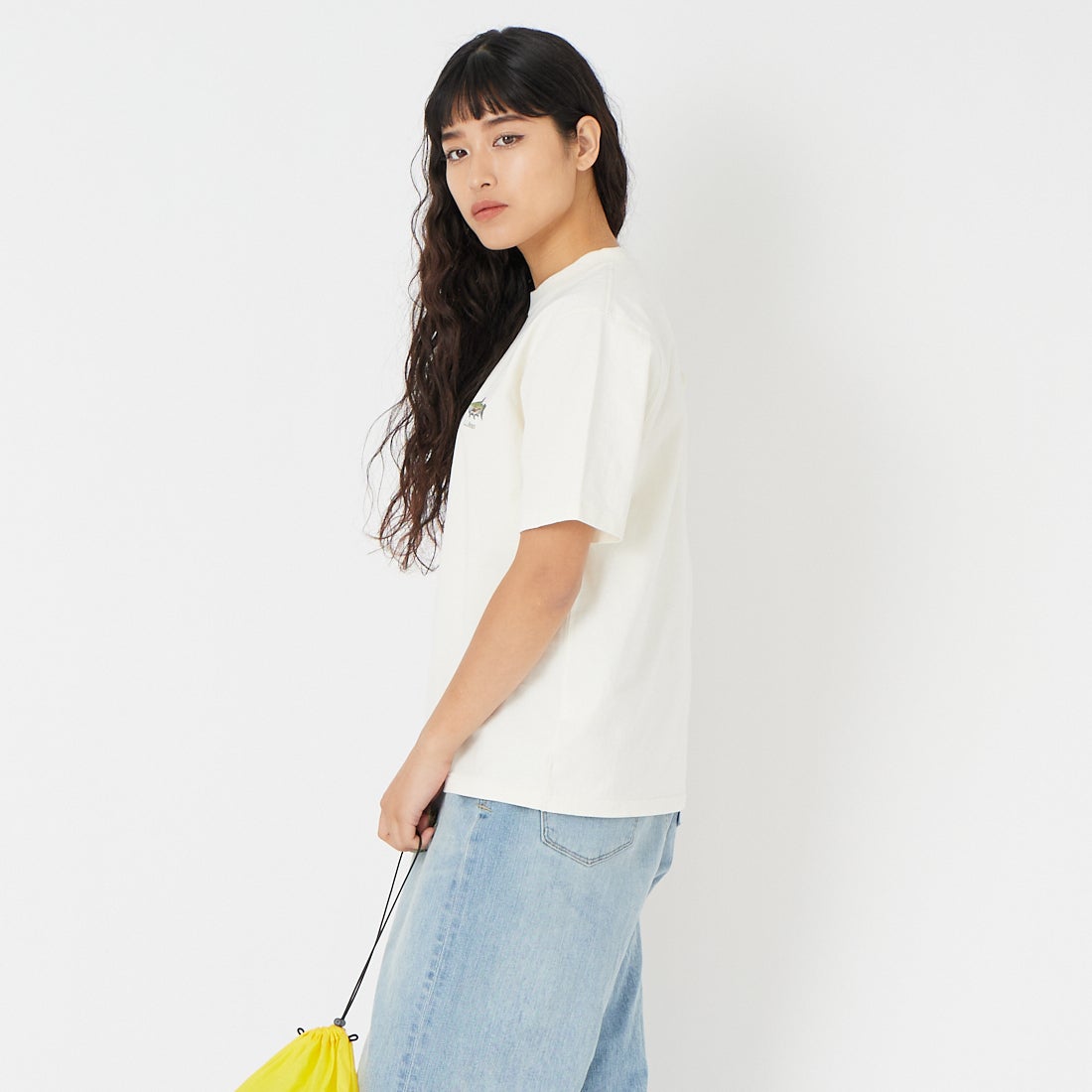 L.L.BEAN [エルエルビーン] モリル ショートスリーブ チェスト グラフィック Tシャツ [6275-4141] 09 R.TROUT &&モデル身長：162cm 着用サイズ：M&&