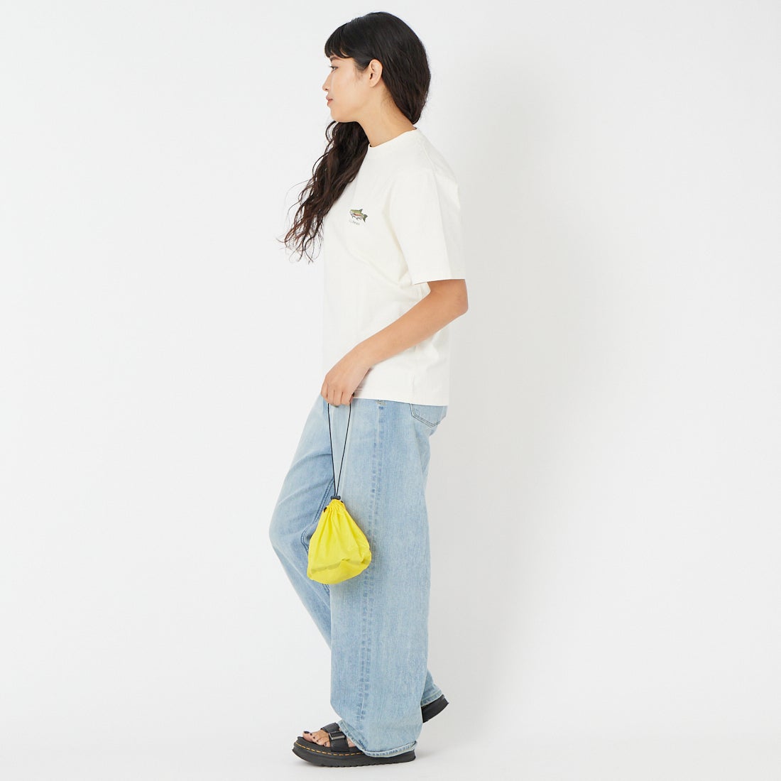 L.L.BEAN [エルエルビーン] モリル ショートスリーブ チェスト グラフィック Tシャツ [6275-4141] 09 R.TROUT &&モデル身長：162cm 着用サイズ：M&&