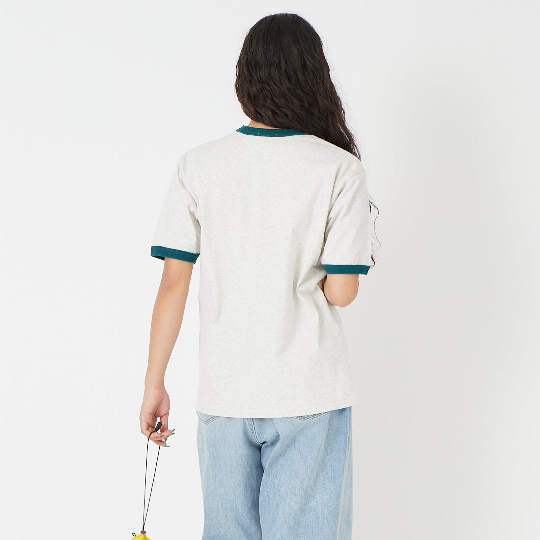 L.L.BEAN [エルエルビーン] モリル ショートスリーブ リンガー Tシャツ [6275-4142] 28 OATMEAL &&モデル身長：162cm 着用サイズ：M&&