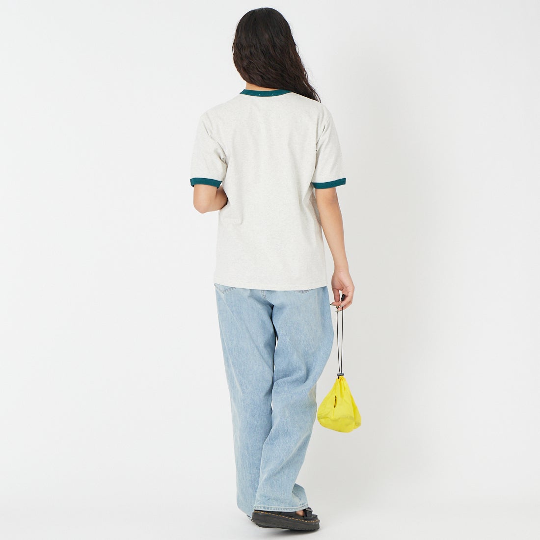 L.L.BEAN [エルエルビーン] モリル ショートスリーブ リンガー Tシャツ [6275-4142] 28 OATMEAL &&モデル身長：162cm 着用サイズ：M&&