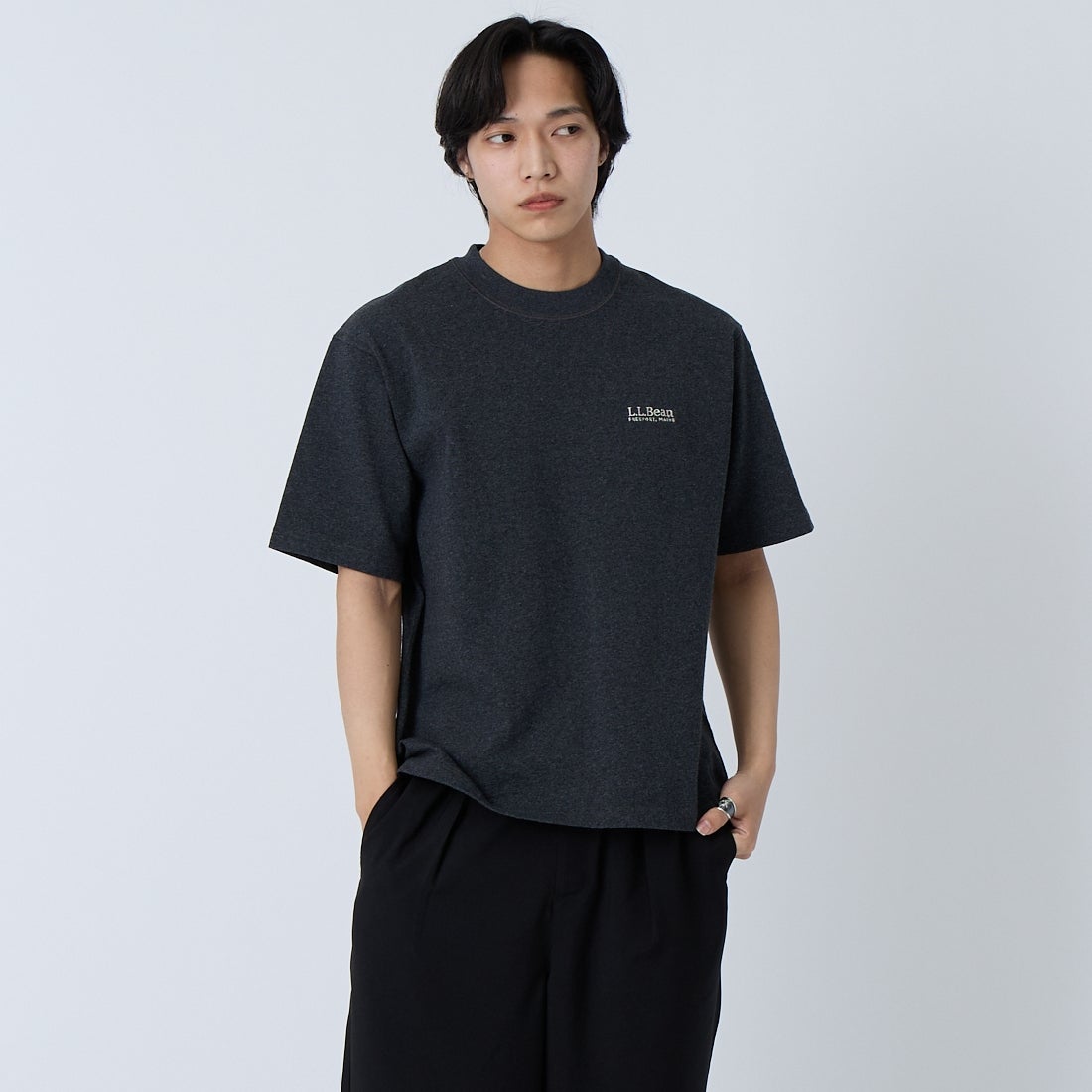 L.L.BEAN [エルエルビーン] ユニオン ショートスリーブ Tシャツ [6275-4035] 48 TOP CHRK &&モデル身長：179cm 着用サイズ：S&&