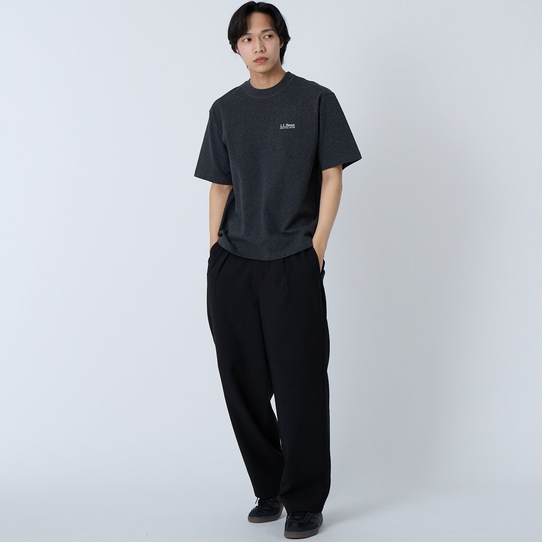 L.L.BEAN [エルエルビーン] ユニオン ショートスリーブ Tシャツ [6275-4035] 48 TOP CHRK &&モデル身長：179cm 着用サイズ：S&&