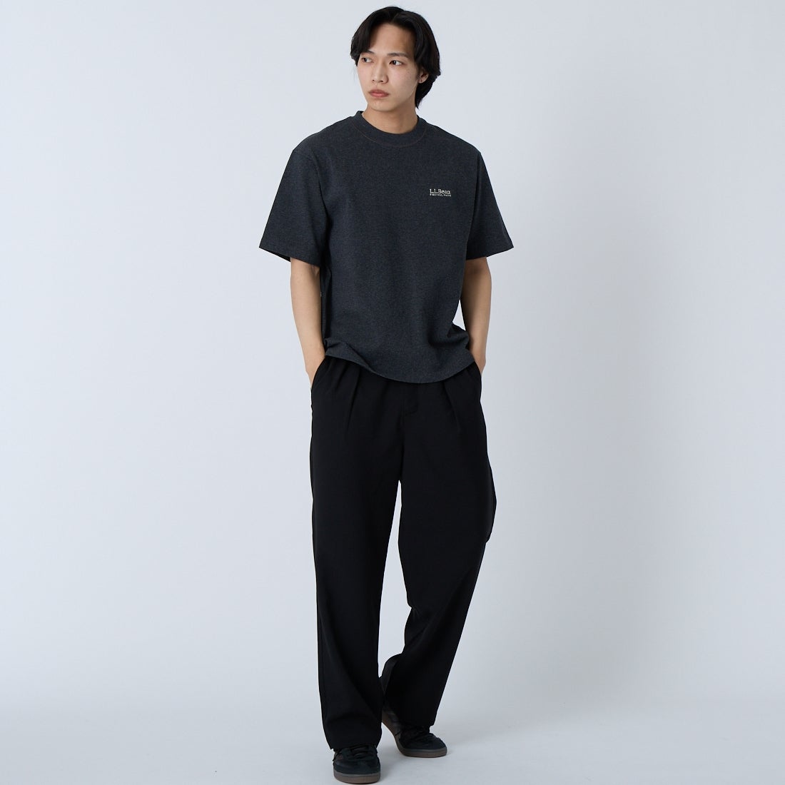 L.L.BEAN [エルエルビーン] ユニオン ショートスリーブ Tシャツ [6275-4035] 48 TOP CHRK &&モデル身長：179cm 着用サイズ：S&&