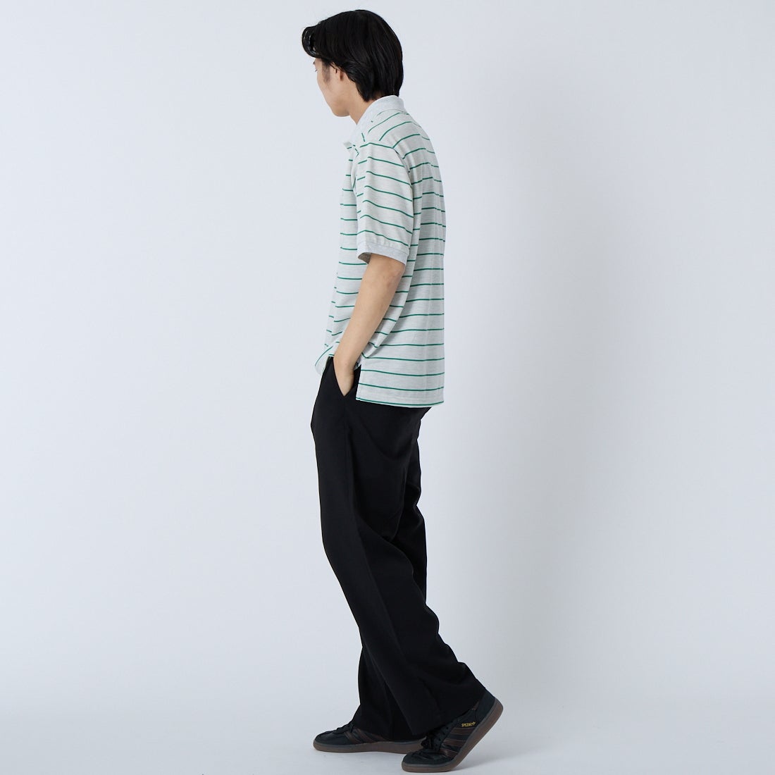 L.L.BEAN [エルエルビーン] トロイ ショートスリーブ ポロシャツ [6275-4038] 90 BIRCH/G &&モデル身長：179cm 着用サイズ：M&&