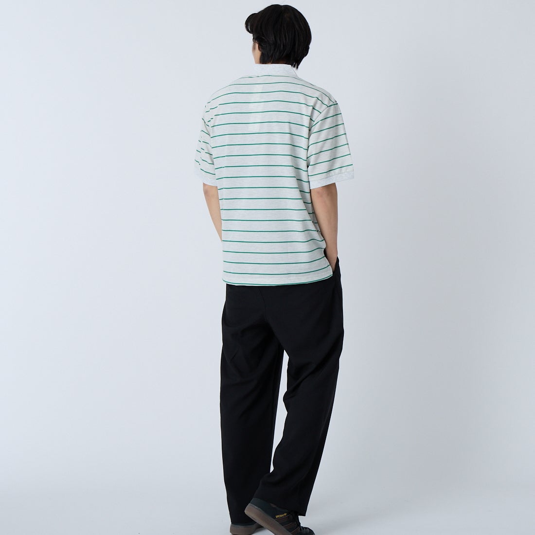 L.L.BEAN [エルエルビーン] トロイ ショートスリーブ ポロシャツ [6275-4038] 90 BIRCH/G &&モデル身長：179cm 着用サイズ：M&&