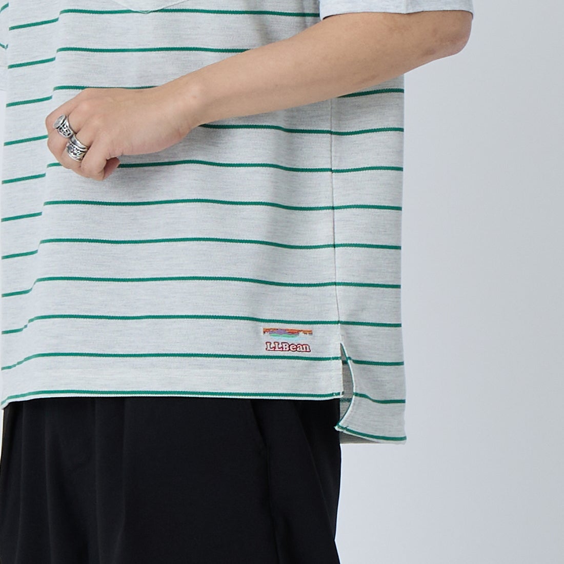 L.L.BEAN [エルエルビーン] トロイ ショートスリーブ ポロシャツ [6275-4038] 90 BIRCH/G &&モデル身長：179cm 着用サイズ：M&&