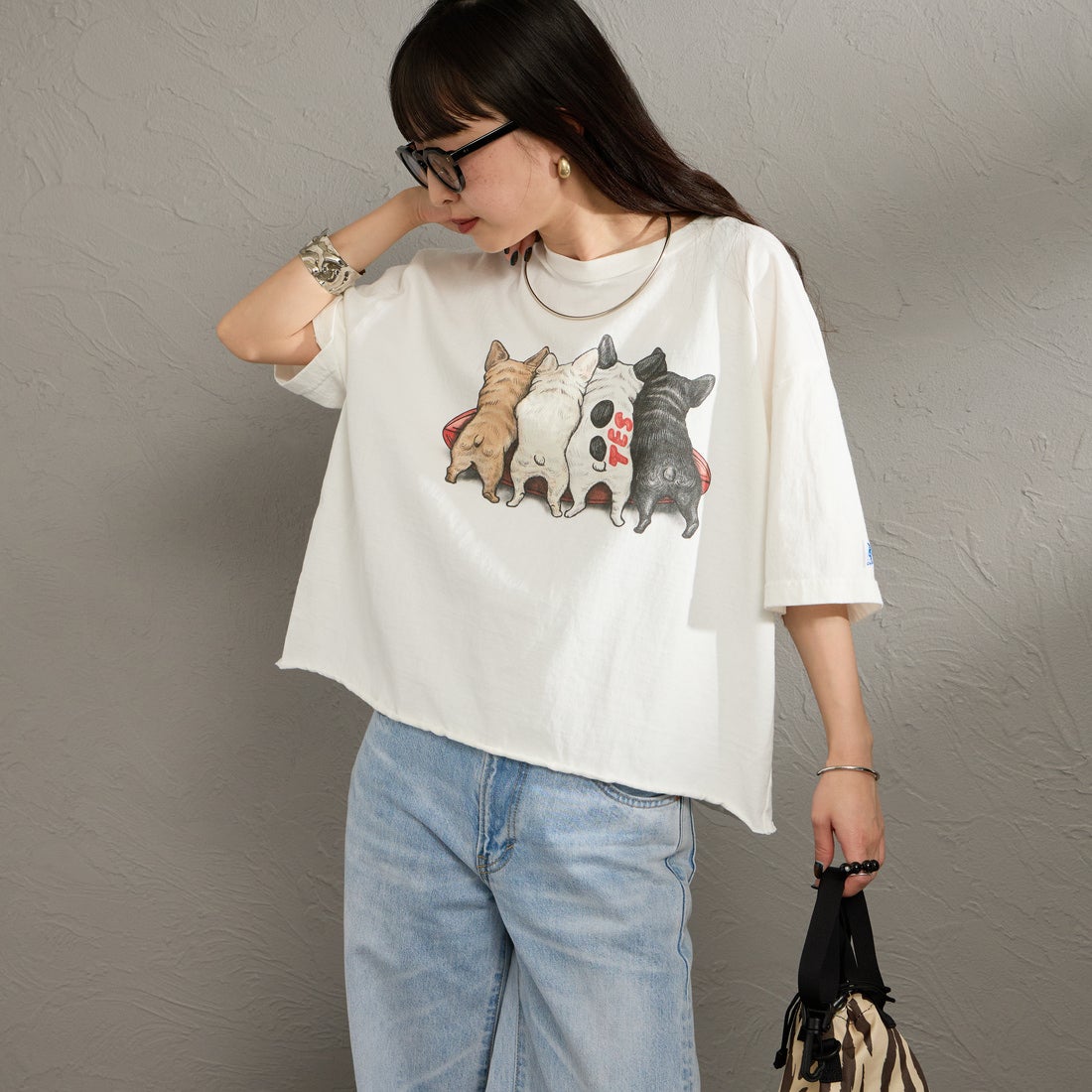 WHITE&&モデル身長：150cm 着用サイズ：F&&