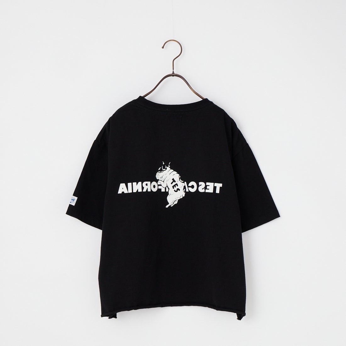 The Endless Summer [エンドレスサマー] 別注 TES CAL フロッキーロゴプリント カットオフTシャツ [FH-26574510-JF] BLACK