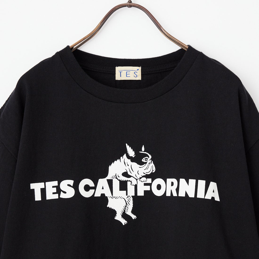 The Endless Summer [エンドレスサマー] 別注 TES CAL フロッキーロゴプリント カットオフTシャツ [FH-26574510-JF] BLACK