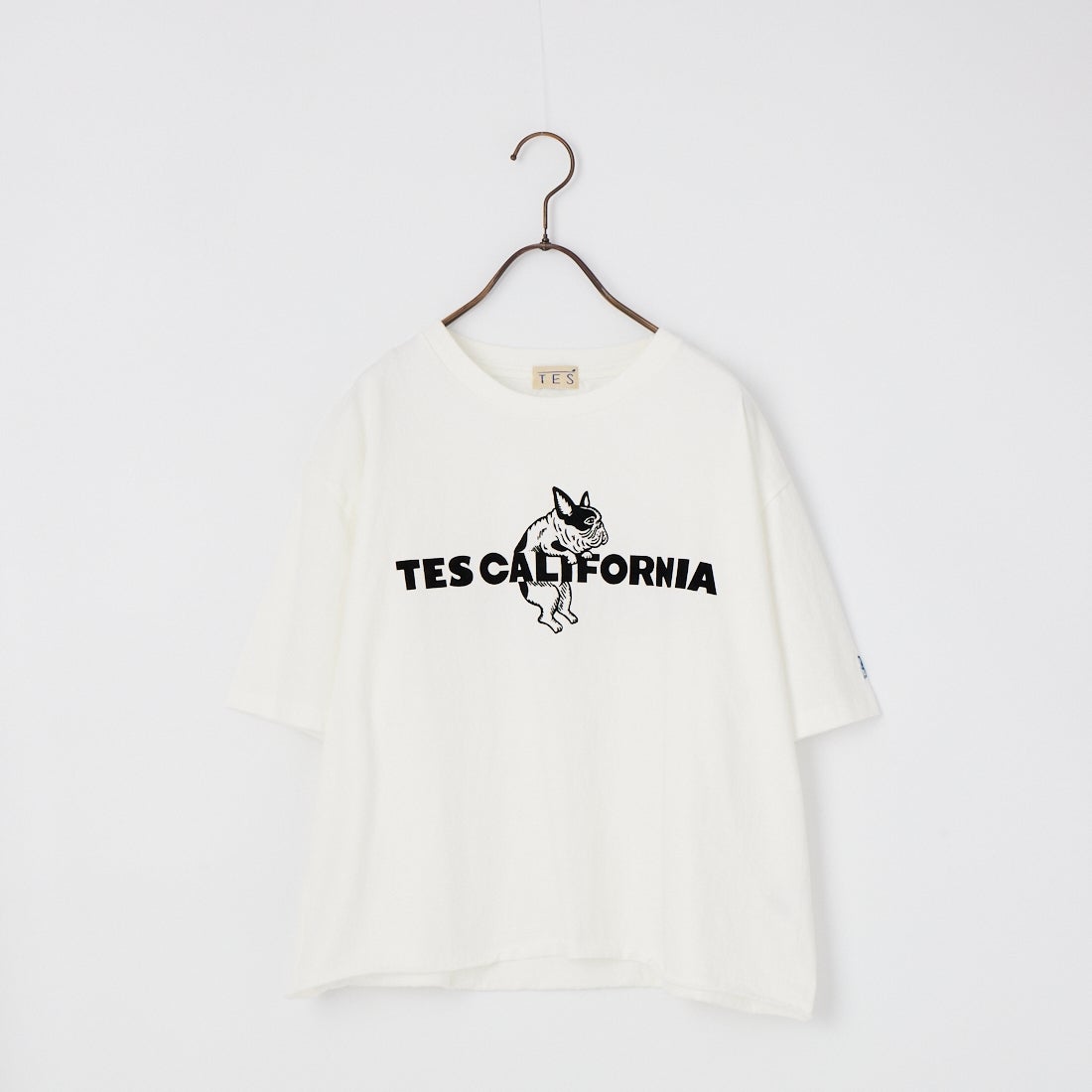 The Endless Summer [エンドレスサマー] 別注 TES CAL フロッキーロゴプリント カットオフTシャツ [FH-26574510-JF] WHITE