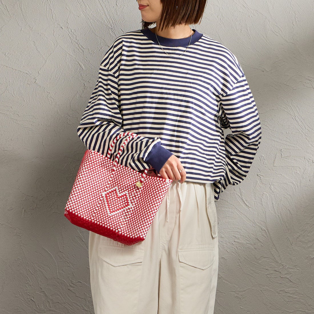 Letra [レトラ] メルカドバッグ (XXS) CHICA CORAZON [610751107] RED/WHT