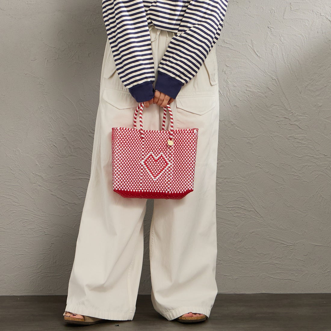 Letra [レトラ] メルカドバッグ (XXS) CHICA CORAZON [610751107] RED/WHT