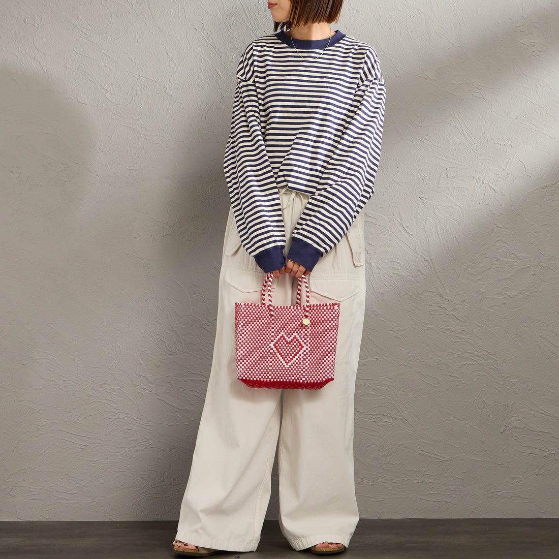 Letra [レトラ] メルカドバッグ (XXS) CHICA CORAZON [610751107] RED/WHT