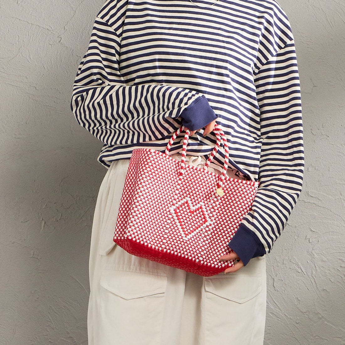 Letra [レトラ] メルカドバッグ (XXS) CHICA CORAZON [610751107] RED/WHT