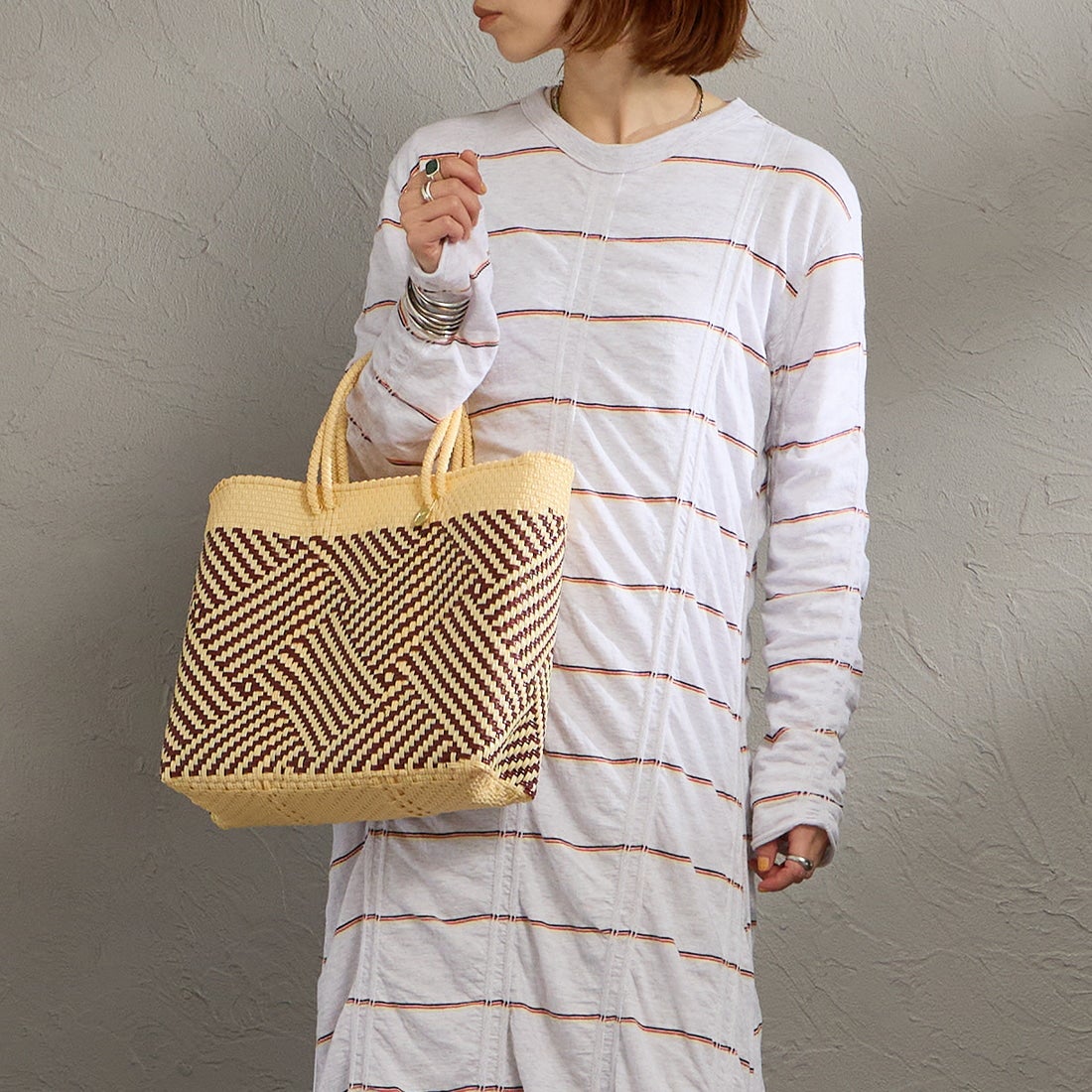 Letra [レトラ] メルカドバッグ (S) TAPETE [610725069] DK RED/CRM