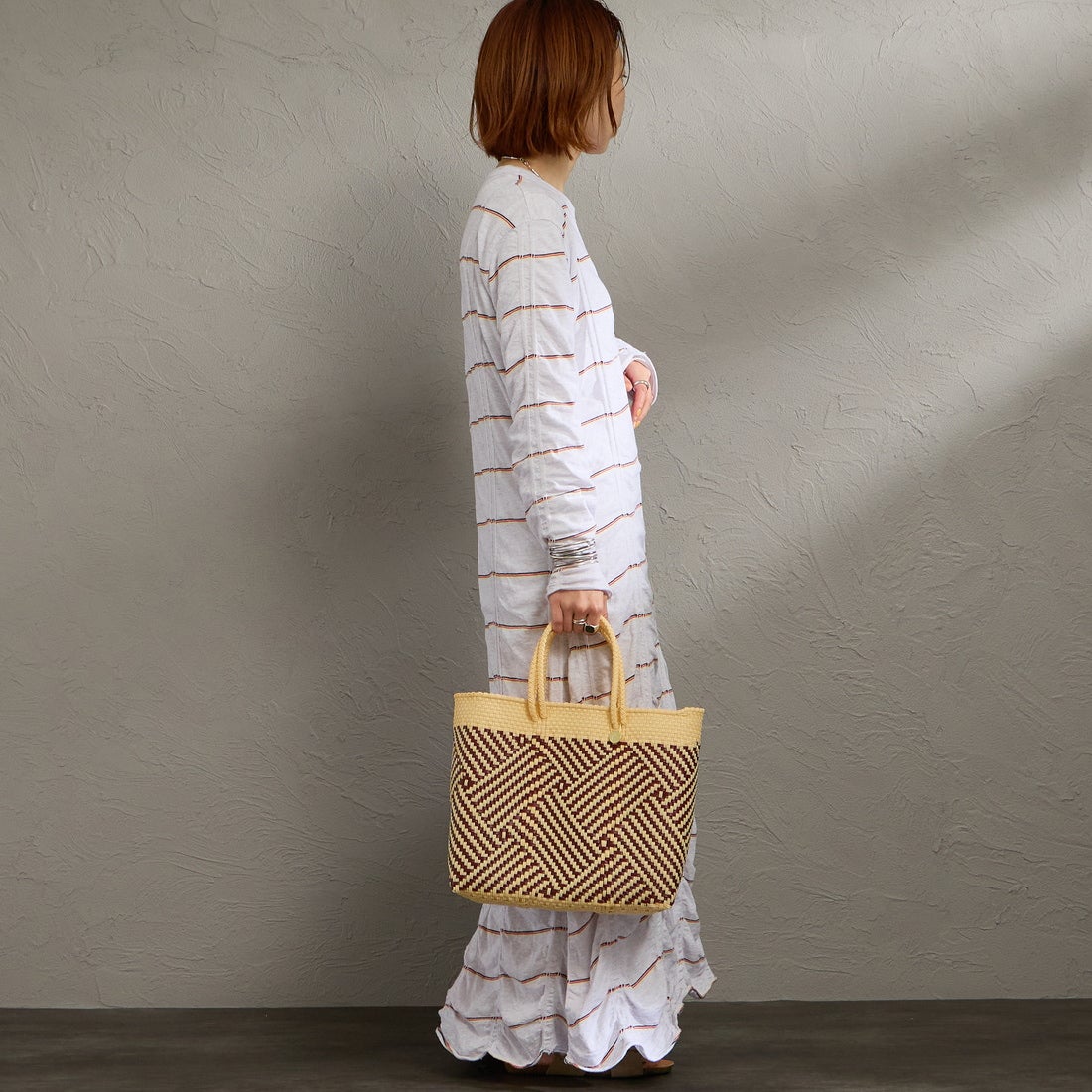 Letra [レトラ] メルカドバッグ (S) TAPETE [610725069] DK RED/CRM