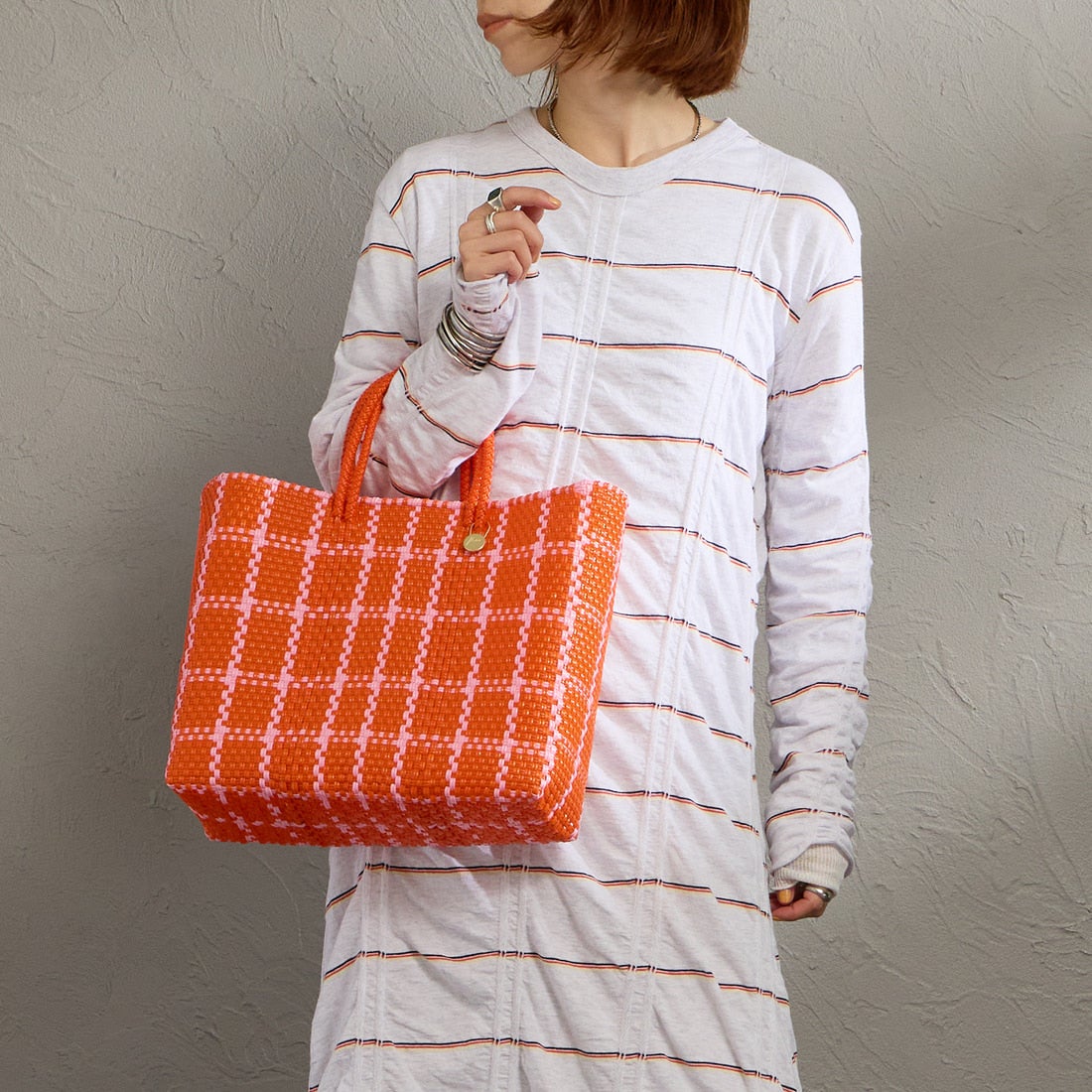 Letra [レトラ] メルカドバッグ (S) LATTICE [610725844] ORG/PNK