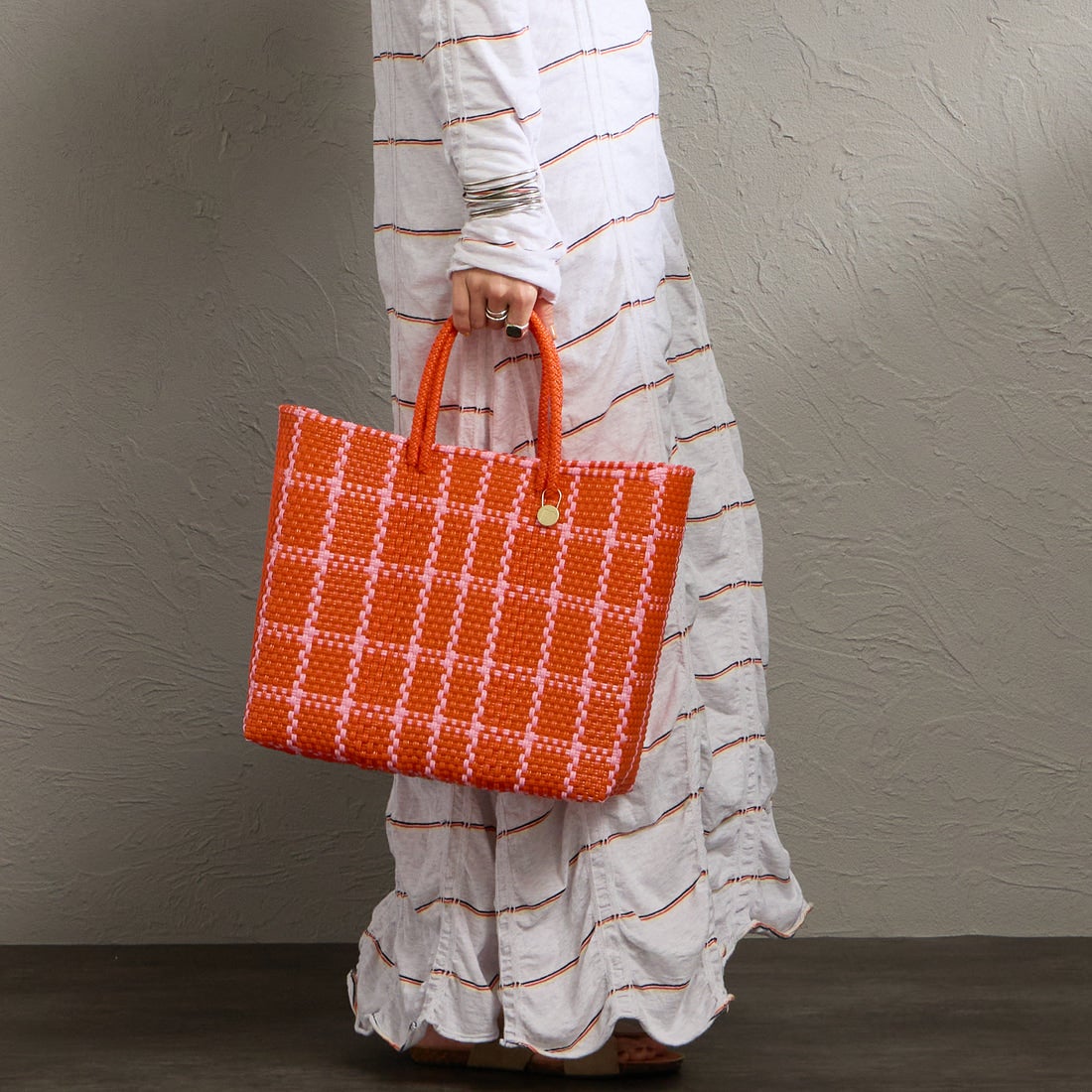 Letra [レトラ] メルカドバッグ (S) LATTICE [610725844] ORG/PNK