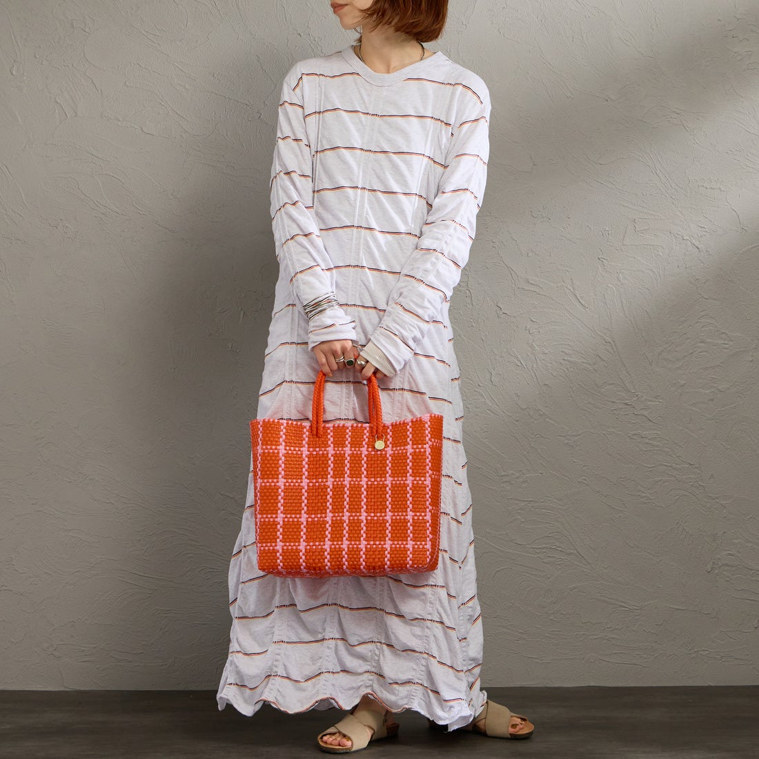 Letra [レトラ] メルカドバッグ (S) LATTICE [610725844] ORG/PNK