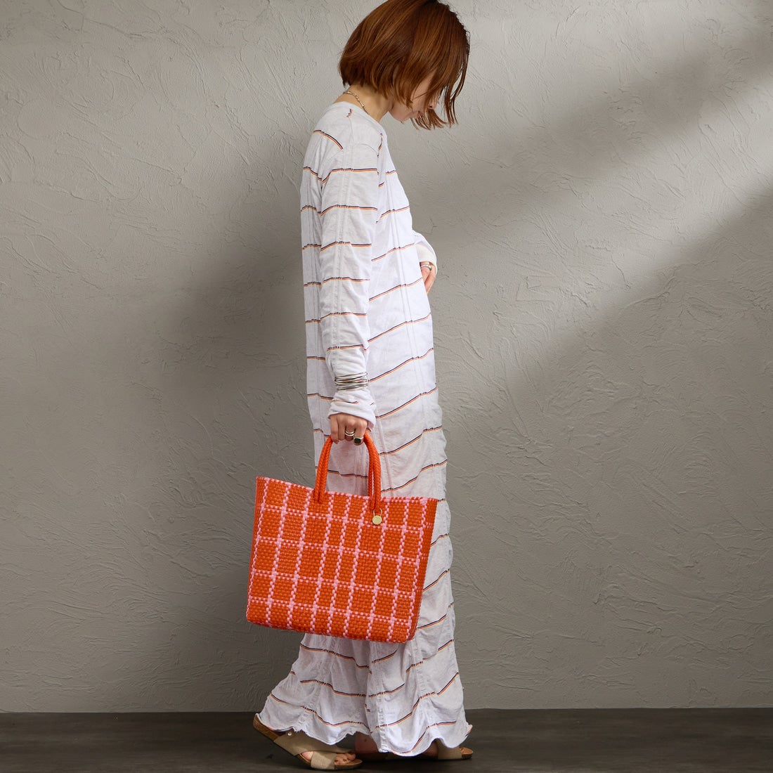 Letra [レトラ] メルカドバッグ (S) LATTICE [610725844] ORG/PNK