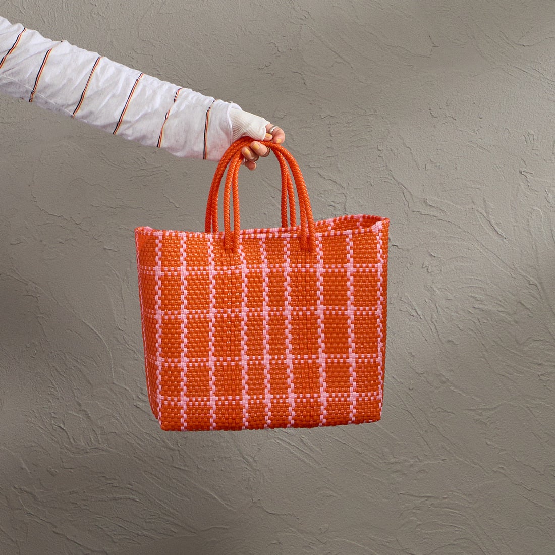 Letra [レトラ] メルカドバッグ (S) LATTICE [610725844] ORG/PNK